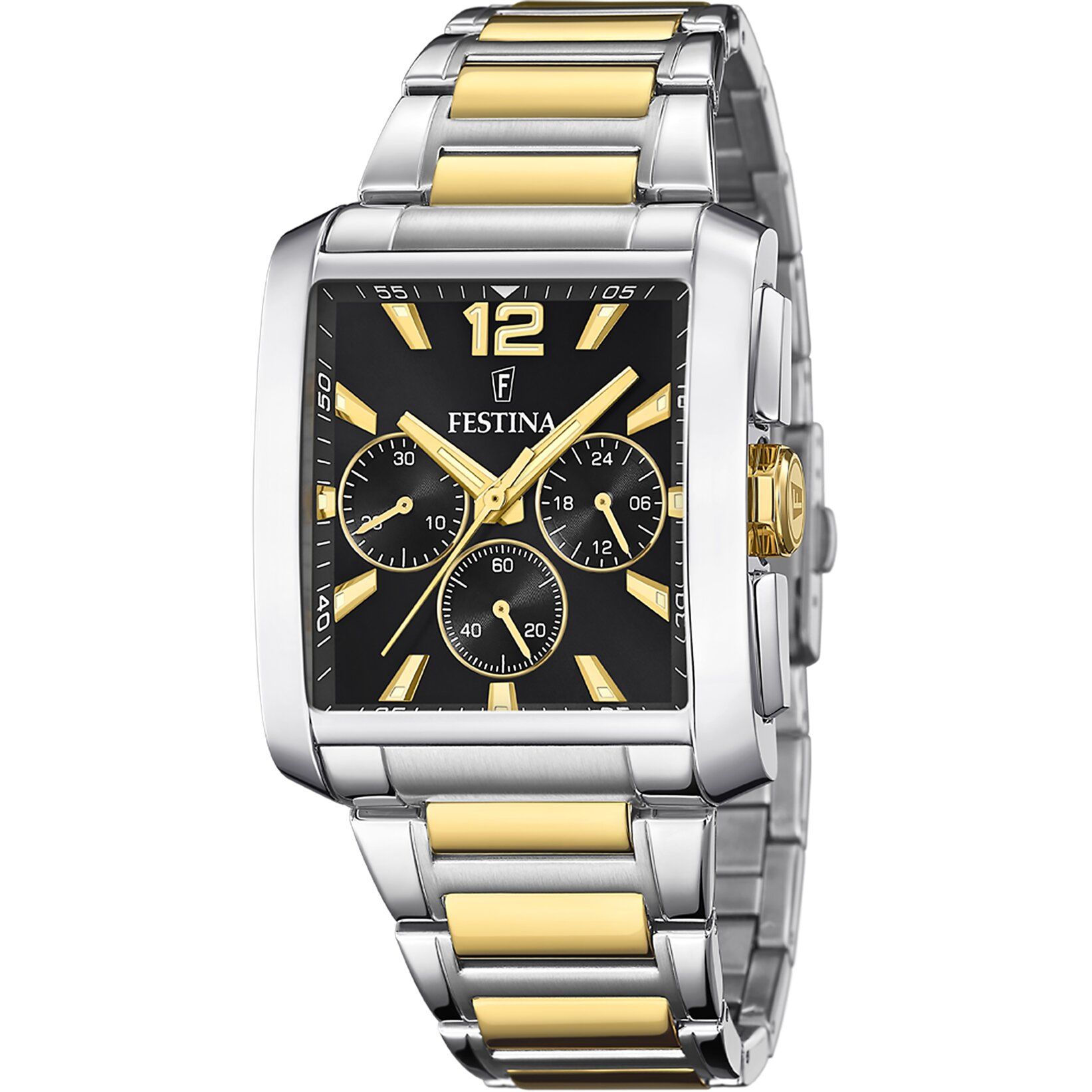 Festina F20637/4 Quartz Çelik Altın/Gri Siyah Kadran 38 mm Erkek Kol Saati