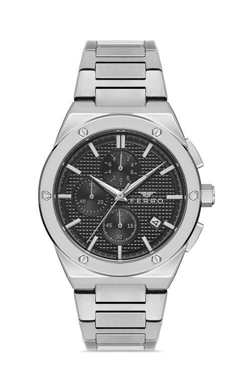 Ferro FM41102A-A2 44 mm Gri Erkek Kol Saati