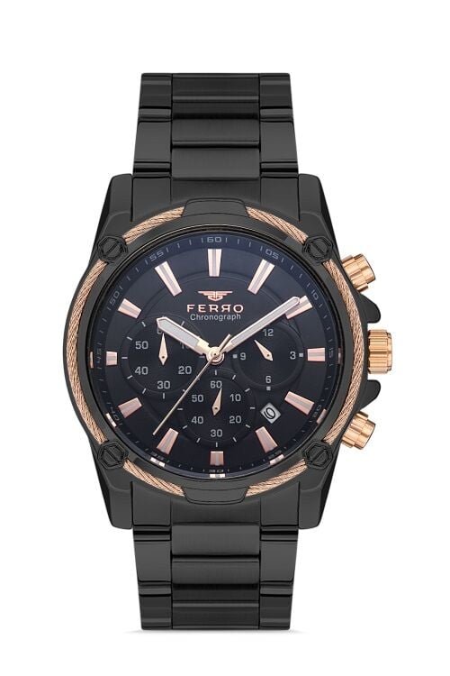 Ferro - FM31300A-R  44 mm Siyah Erkek Kol Saati