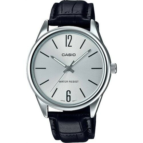 Casio MTP-V005L-7BUDF Quartz Deri Siyah Gümüş Tonu Kadran 40 mm Erkek Kol Saati