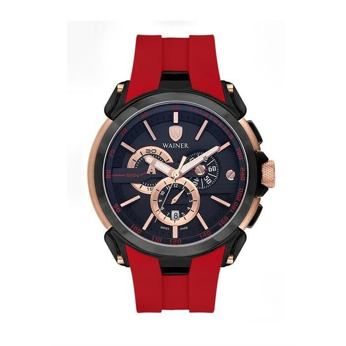 Wainer WA.16910-D Quartz Swiss Made Silikon Kırmızı 48 mm Erkek Kol Saati