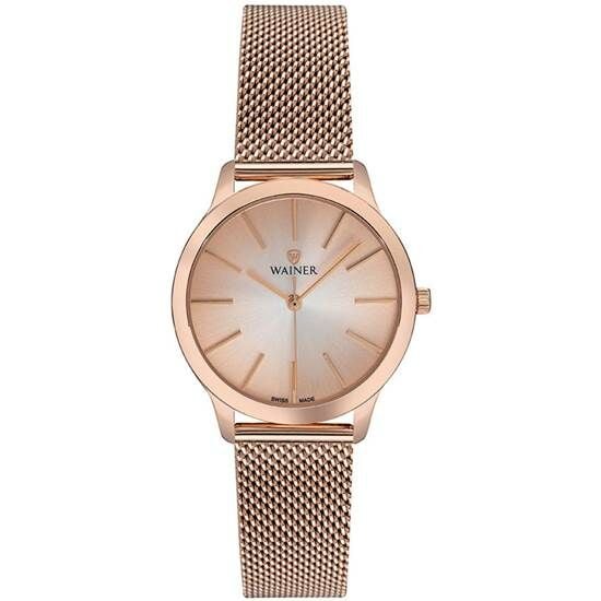 Wainer WA.18018-E Quartz Swiss Made 34 mm Rose Gold Hasır Kordonlu Kadın Kol Saati