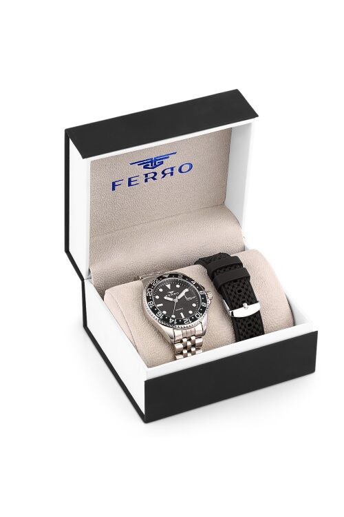 Ferro F11196DA-A9 Quartz Çift Kordonlu 43 mm Erkek Kol Saati