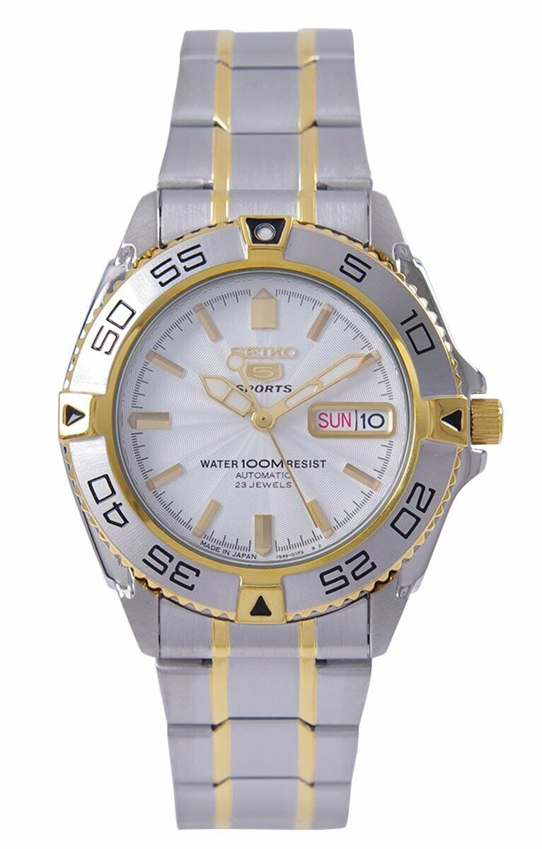 Seiko 5 Japan SNZB24J1 Otomatik Çelik Altın/Gri Beyaz Kadran 40 mm Erkek Kol Saati