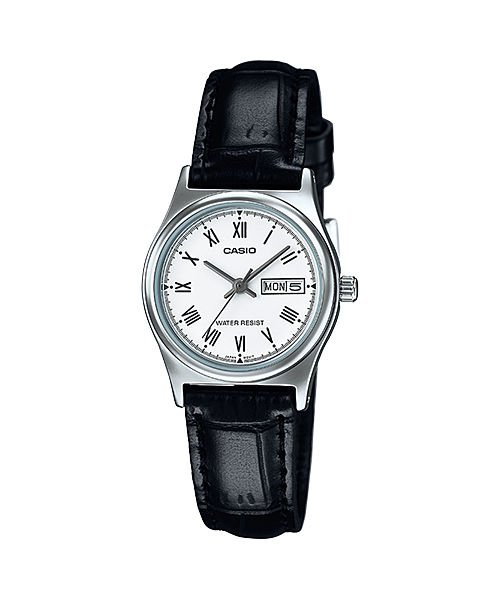 Casio LTP-V006L-7BUDF Quartz Deri Siyah Beyax Kadran 25 mm Kadın Kol Saati