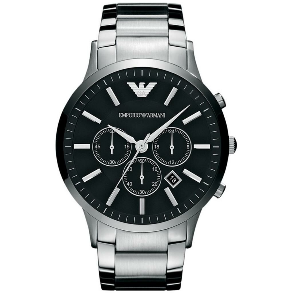 Emporio Armani AR2460 Quartz Çelik Gri Siyah Kadran 46 mm Erkek Kol Saati