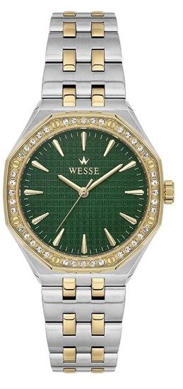 Wesse WWL112405 Quartz Çelik Altın/Gri Yeşil Kadran 34 mm Kadın Kol Saati