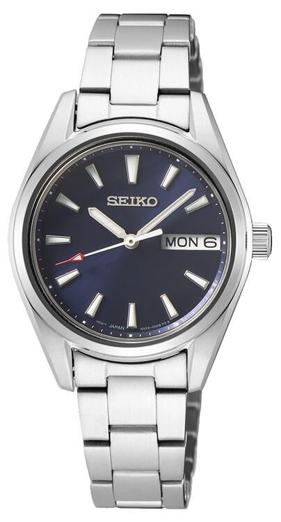 Seiko SUR353P Quartz Çelik Gri Lacivert Kadran Safir Cam 30 mm Kadın Kol Saati