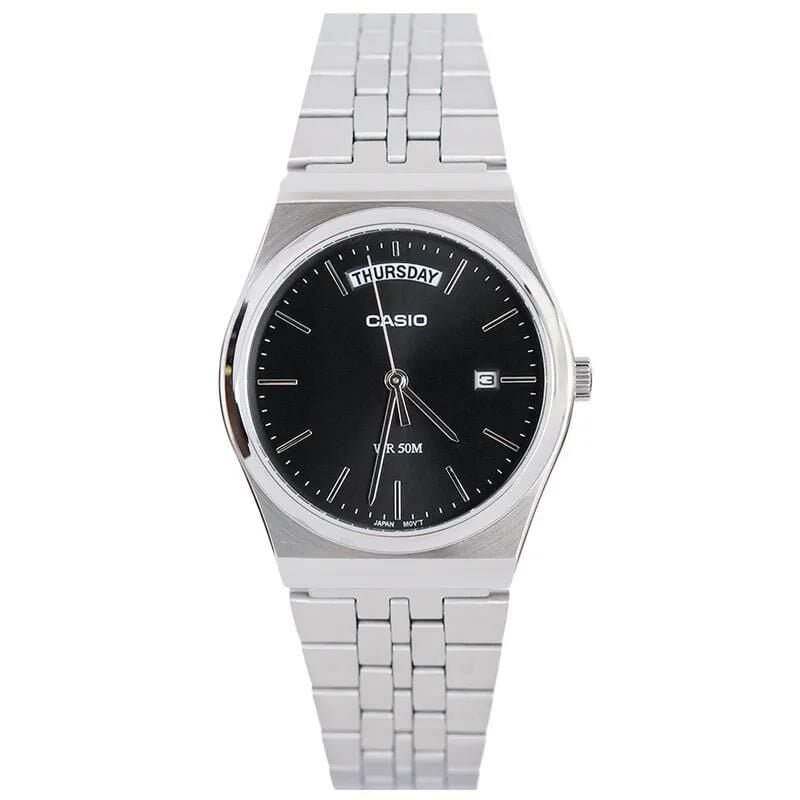 Casio MTP-B146D-1AVDF Quartz Çelik Gri Siyah Kadran 35 mm Erkek Kol Saati
