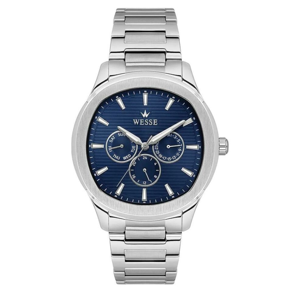 Wesse WWG402903 Quartz Çelik Gri Mavi Kadran 44 mm Erkek Kol Saati