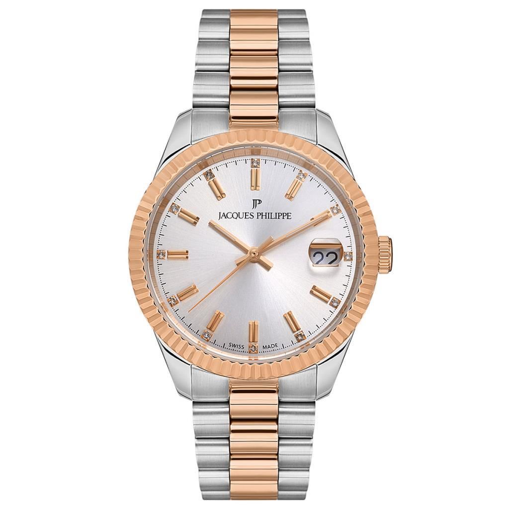 Jacques Philippe JPQLS247328RG Quartz Swiss Made Çelik Rose/Gri 36 mm Kadın Kol Saati