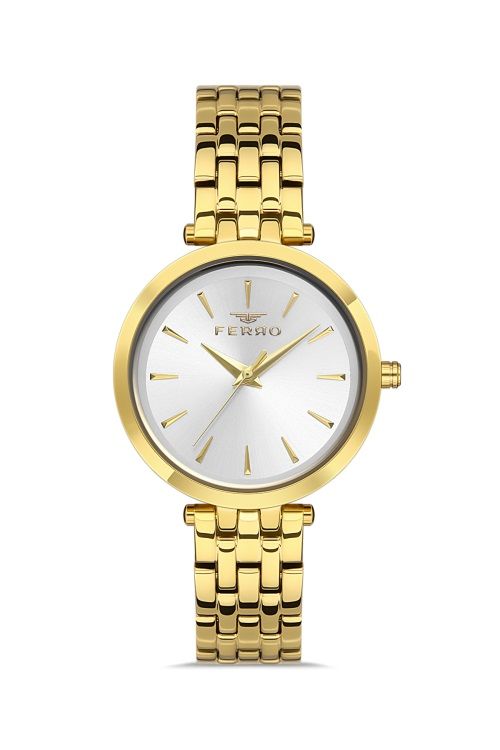 Ferro FL21331A-B Çelik Gold 34 mm Kadın Kol Saati