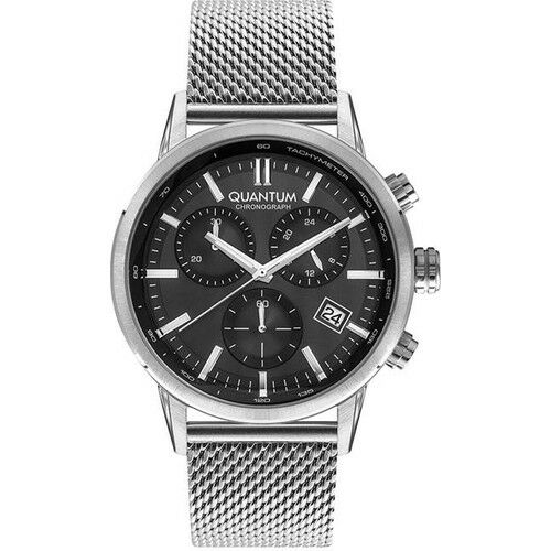 Quantum Adg828.350 45 mm Gri Hasır Kordon Kronolu Erkek Kol Saati