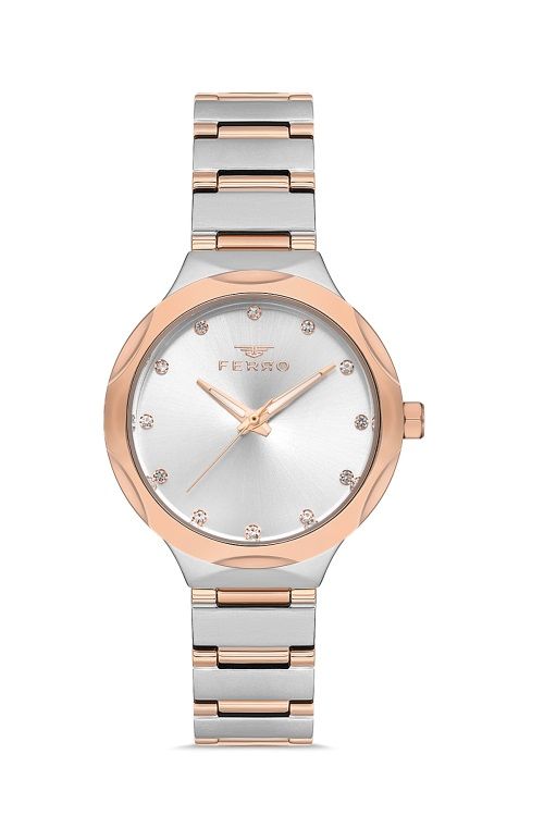 Ferro FL40114A-E Quartz Çelik Rose/Gri 32 mm Kadın Kol Saati