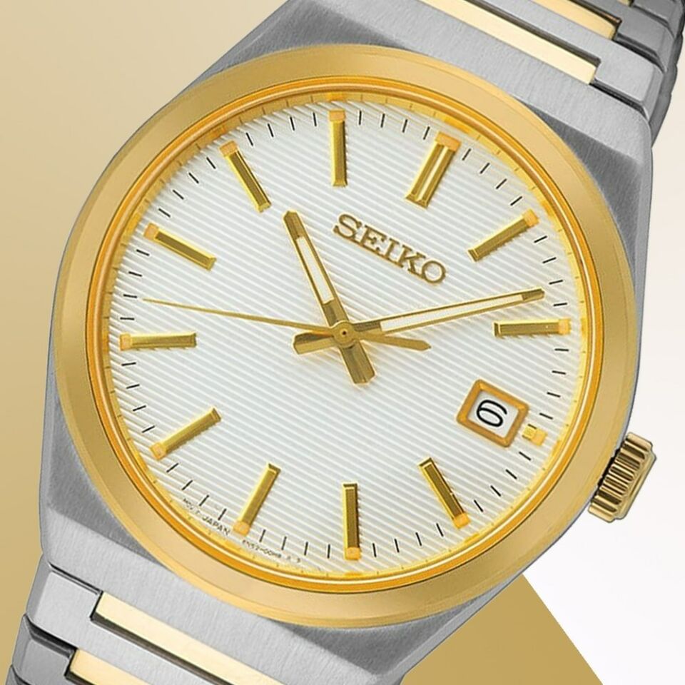 Seiko SUR558P Quartz Çelik Altın/Gri Beyaz Kadran 10 ATM 39 mm Erkek Kol Saati