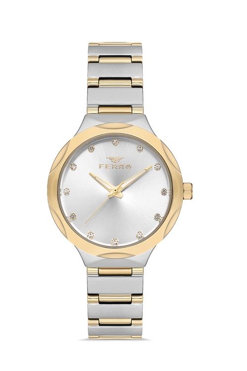 Ferro FL40114A-D Quartz Çelik Gold/Gri 32 mm Kadın Kol Saati