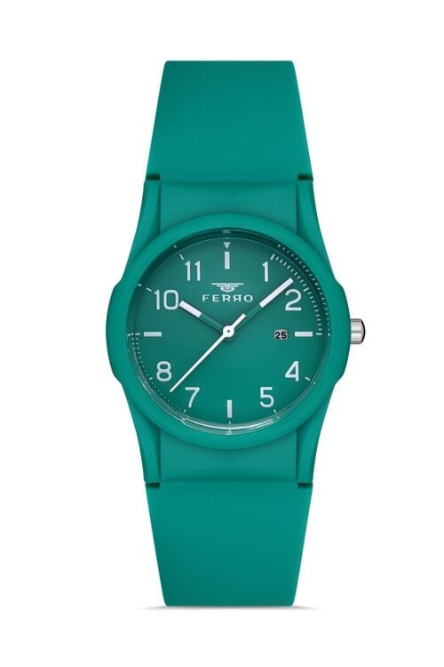 Ferro FL21341D-ZG Silikon Turkuaz 31 mm Kadın Kol Saati