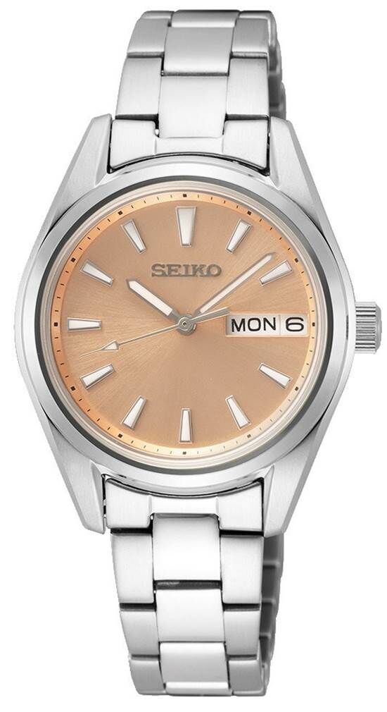 Seiko SUR351P Quartz Çelik Gri Somon Kadran 30 mm Kadın Kol Saati