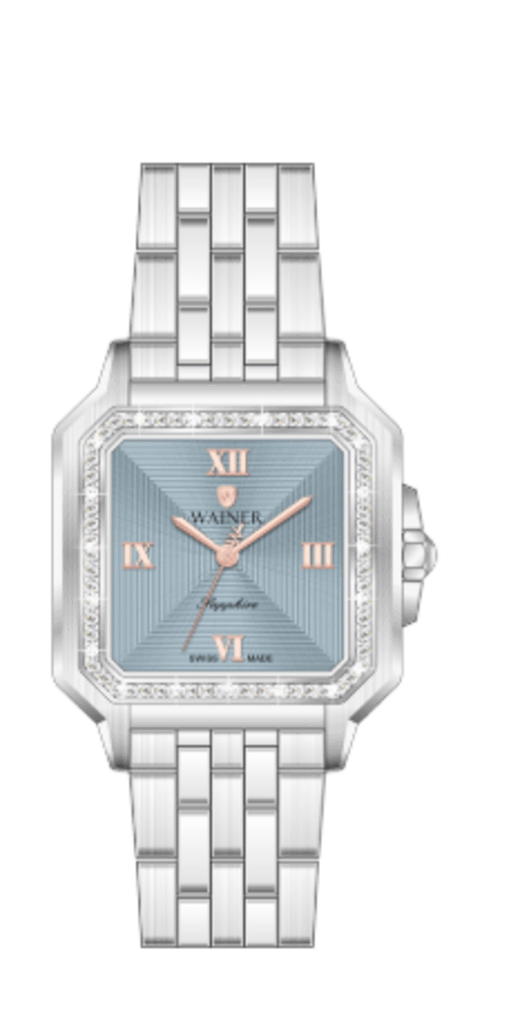Wainer WA.18080-A Swiss Made Quartz Çelik Gri Mavi Kadran 29 mm Kadın Kol Saati