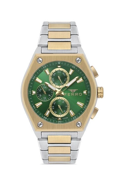 Ferro Sarı ve Gümüş Çelik Kordon Erkek Kol Saati FM40132A-D6