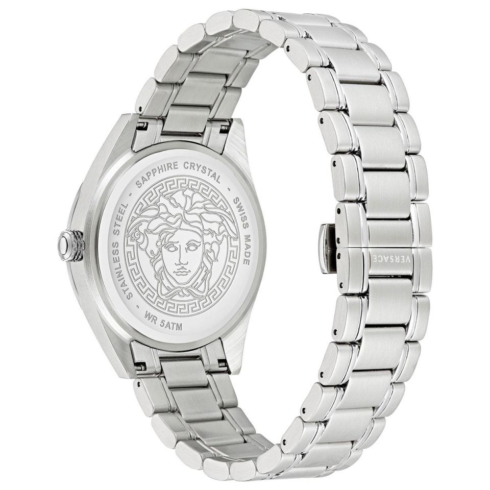 Versace VRSCVE6A00323 Quartz Swiss Made Çelik Gri Siyah 42 mm Erkek Kol Saati