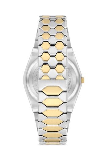 Ferro Quartz Çelik Altın/Gri Yeşil Kadran 41 mm Erkek Kol Saati