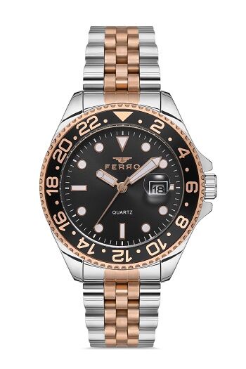 Ferro F11196DA-E2 Quartz Çift Kordonlu 43 mm Erkek Kol Saati