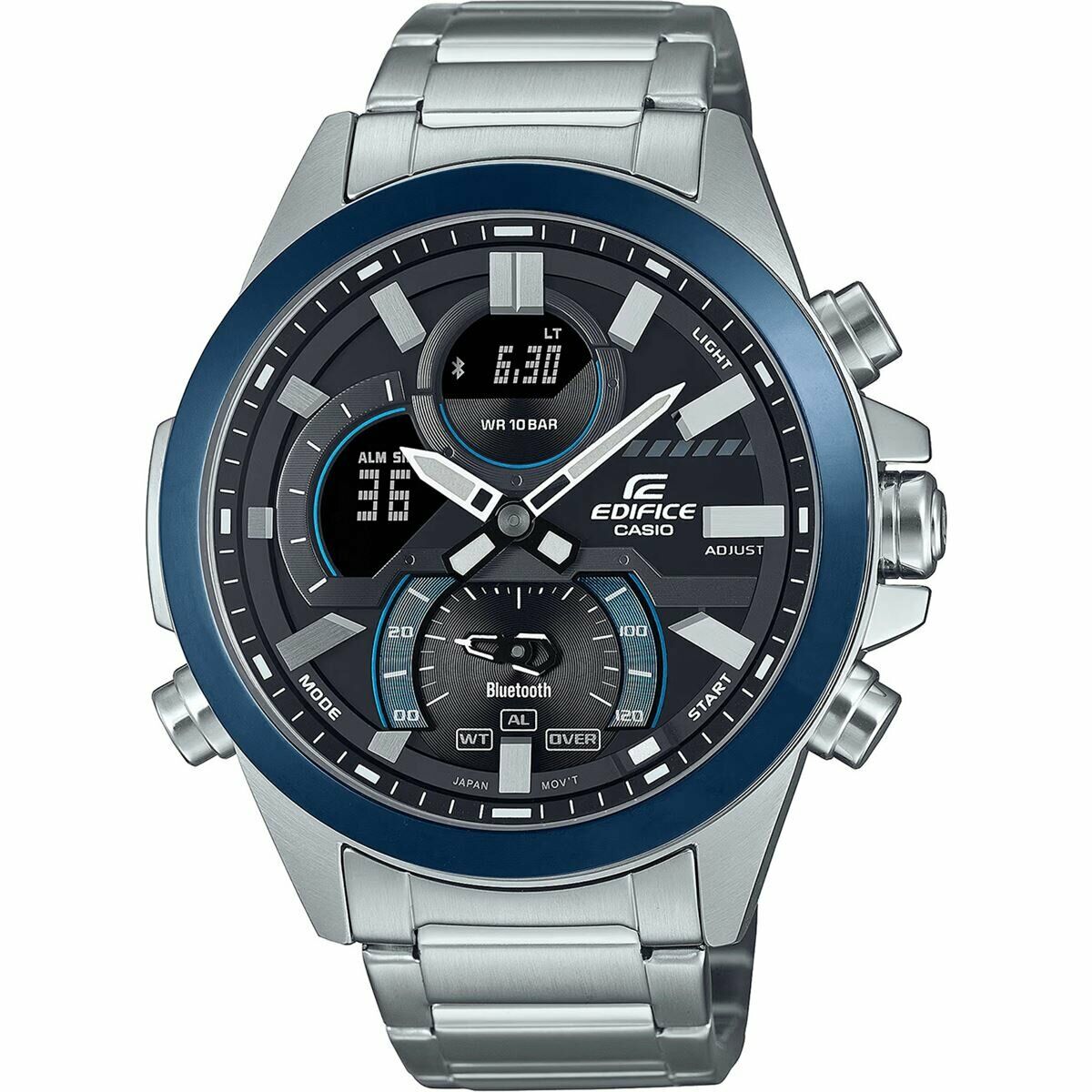 Casio Edifice ECB-30DB-1ADF Quartz Çelik Gri Siyah Kadran 10 ATM 49 mm Erkek Kol Saati