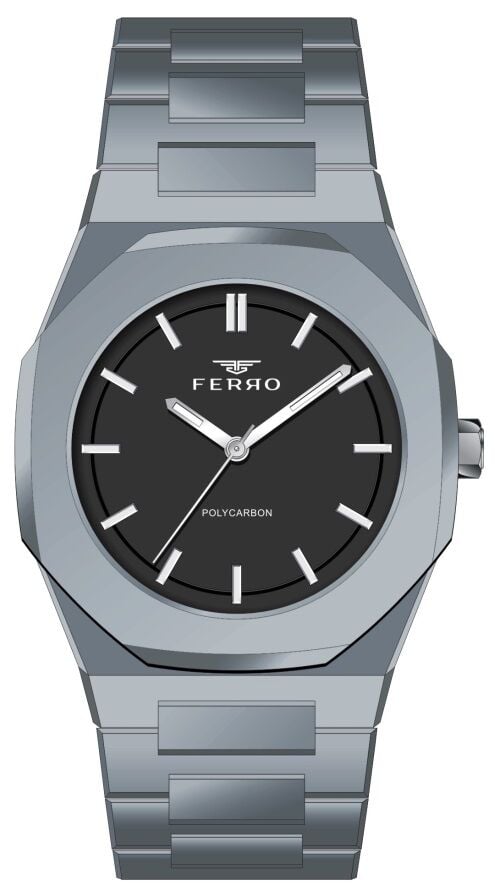 Ferro Gri Silikon Kordon Erkek Kol Saati F11400D-45G