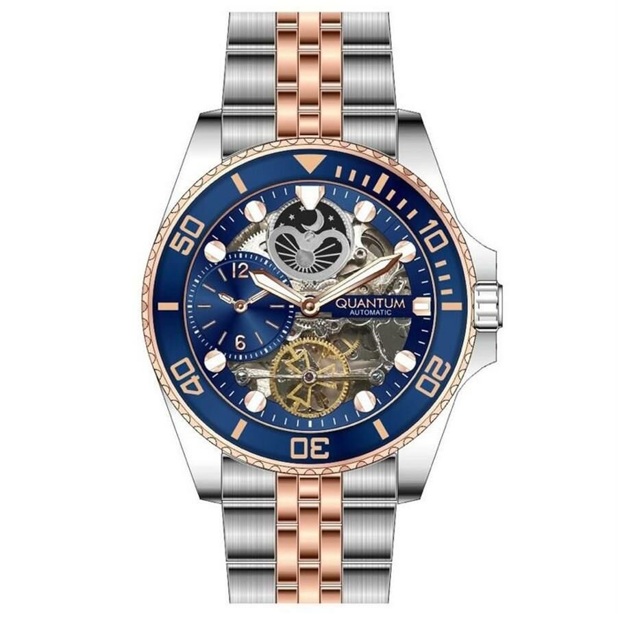 Quantum QMG1061.590 Otomatik Çelik Rose Gold/Metalik Gri 45 mm Erkek Kol Saati