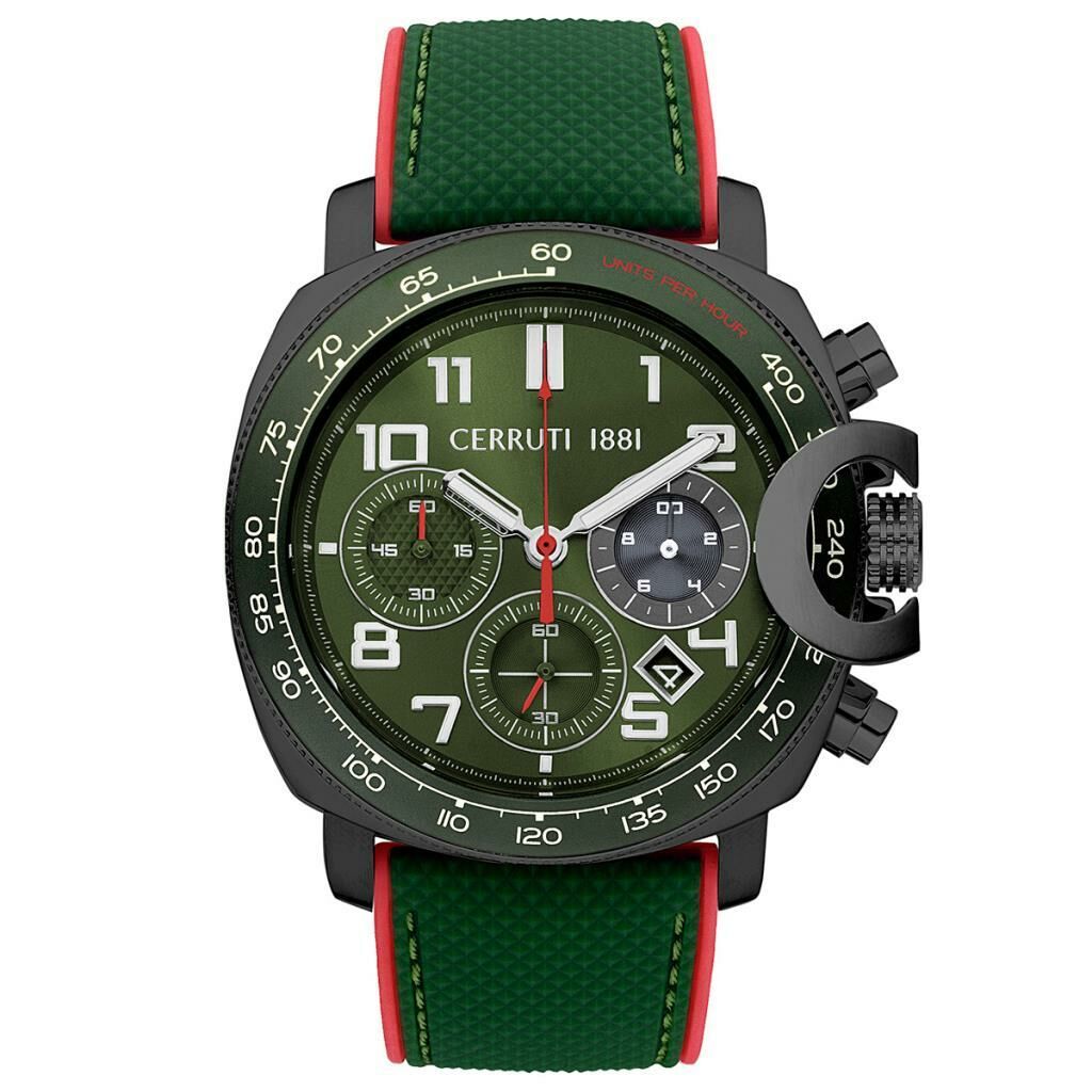 Cerruti1881 CIWGO2206807 Silikon Kırmızı Yeşil 45 mm Erkek Kol Saati
