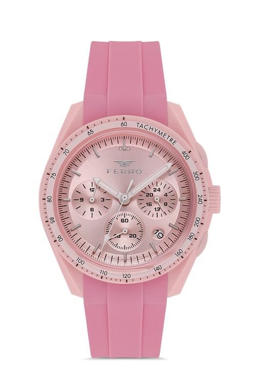 Ferro Pembe Silikon Kordon Erkek Kol Saati FM11401D-ZO