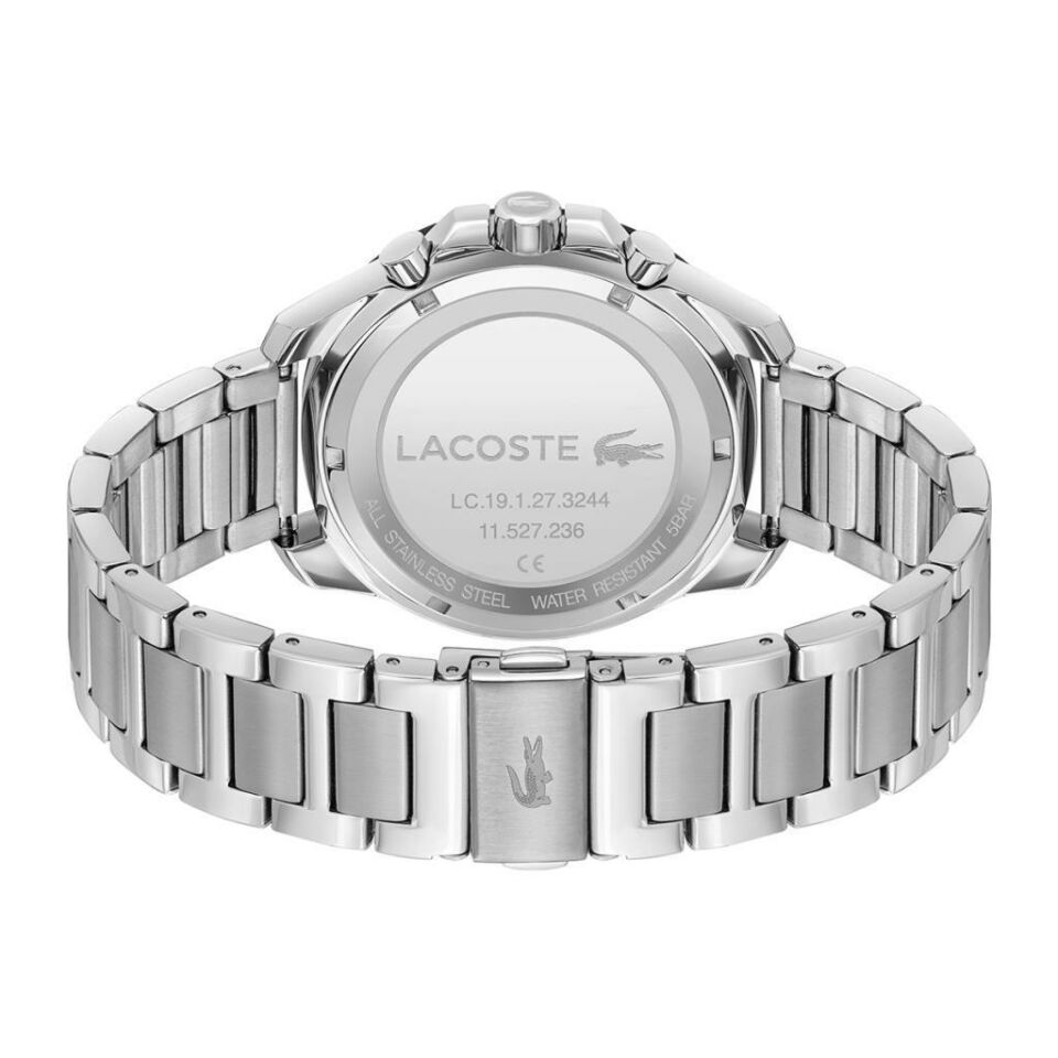 Lacoste 2011342 Quartz Çelik Gri Siyah Kadran 44 mm Erkek Kol Saati