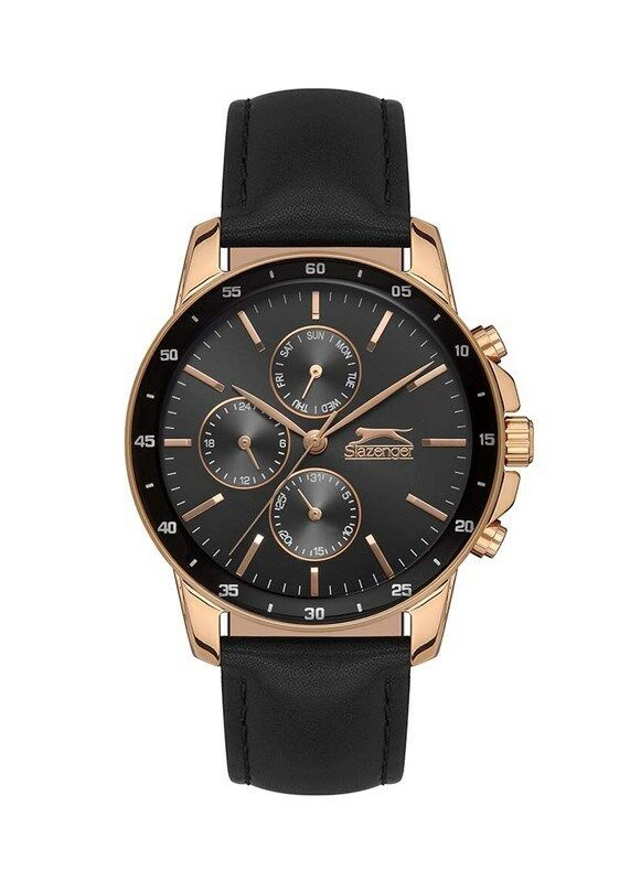 Slazenger  SL.09.2001.2.02 44 mm Siyah Deri Kordonlu Erkek Kol Saati