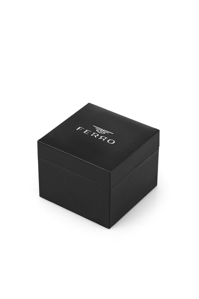 Ferro F11182B-S Kahverengi Deri Kordon 43 mm Erkek Kol Saati