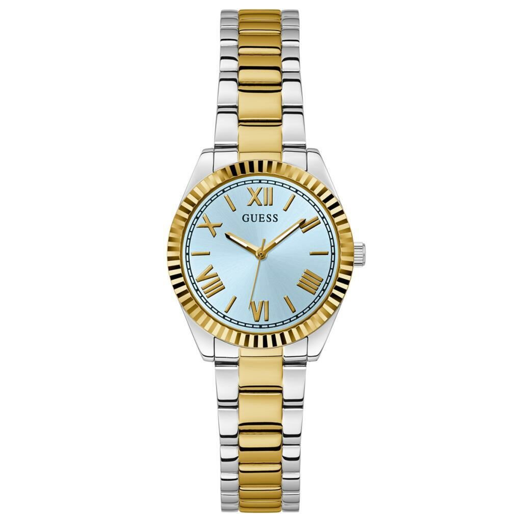 Guess GUGW0687L4 Quartz Çelik Altın/Gri Mavi Kadran 30 mm Kadın Kol Saati