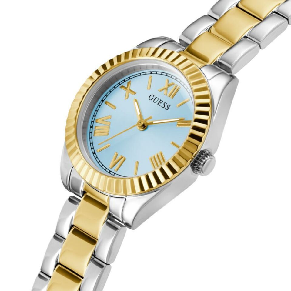 Guess GUGW0687L4 Quartz Çelik Altın/Gri Mavi Kadran 30 mm Kadın Kol Saati