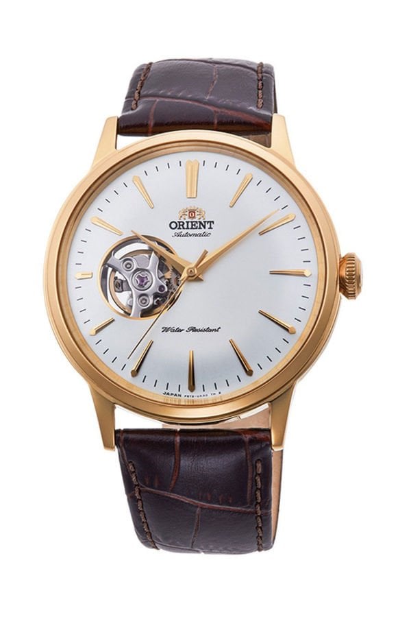 Orinet Bambino RA-AG0003S30B Kurmalı Otomatik Deri Kahverengi Open Heart Beyaz Kadran 41 mm Erkek Kol Saati