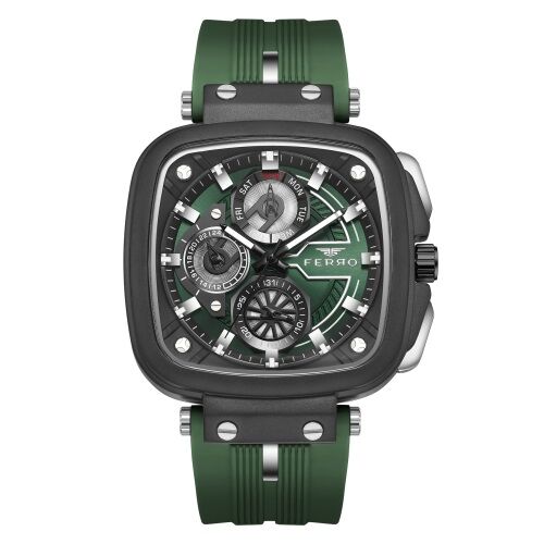 Ferro FM11352D-ZQ Quartz Silikon Yeşil 44 mm Erkek Kol Saati