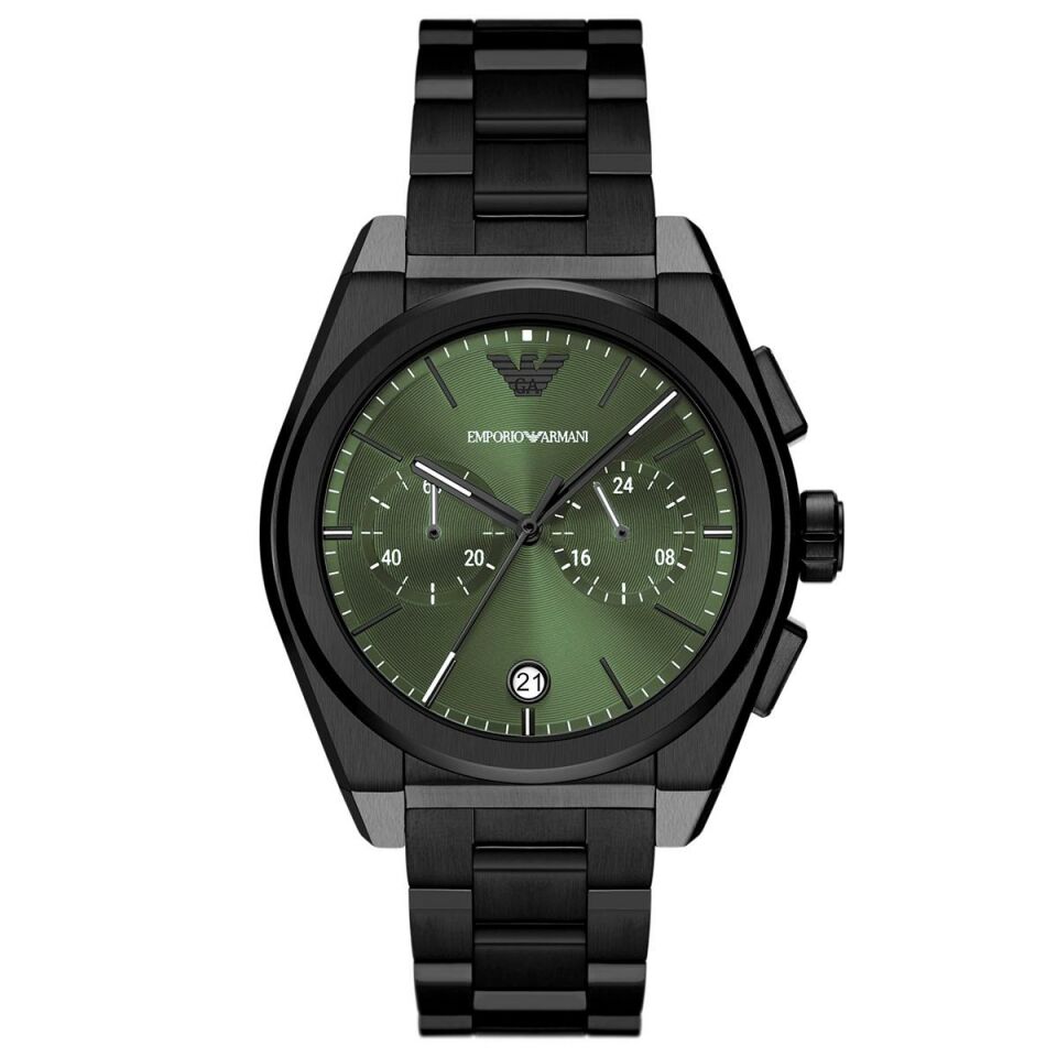 Emporio Armani AR11562 Quartz Çelik Siyah Yeşil Kadran 43 mm Erkek Kol Saati