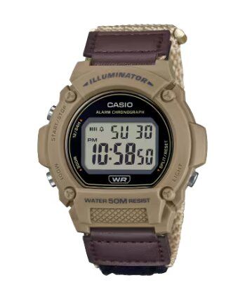 Casio W-219HB-5AVDF Quartz Digital Nato Kahve 47 mm Erkek Kol Saati