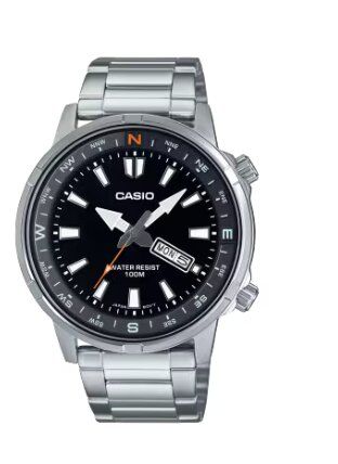 Casio MTD-130D-1A4VDF Quartz Çelik Gri Siyah Kadran 44 mm Erkek Kol Saati