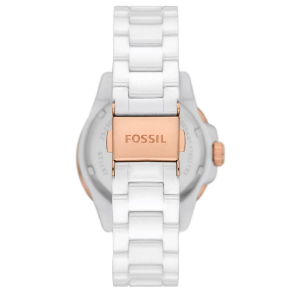 Fossil FCE1129 Quartz Seramik Beyaz 37 mm 10 ATM Kadın Kol Saati