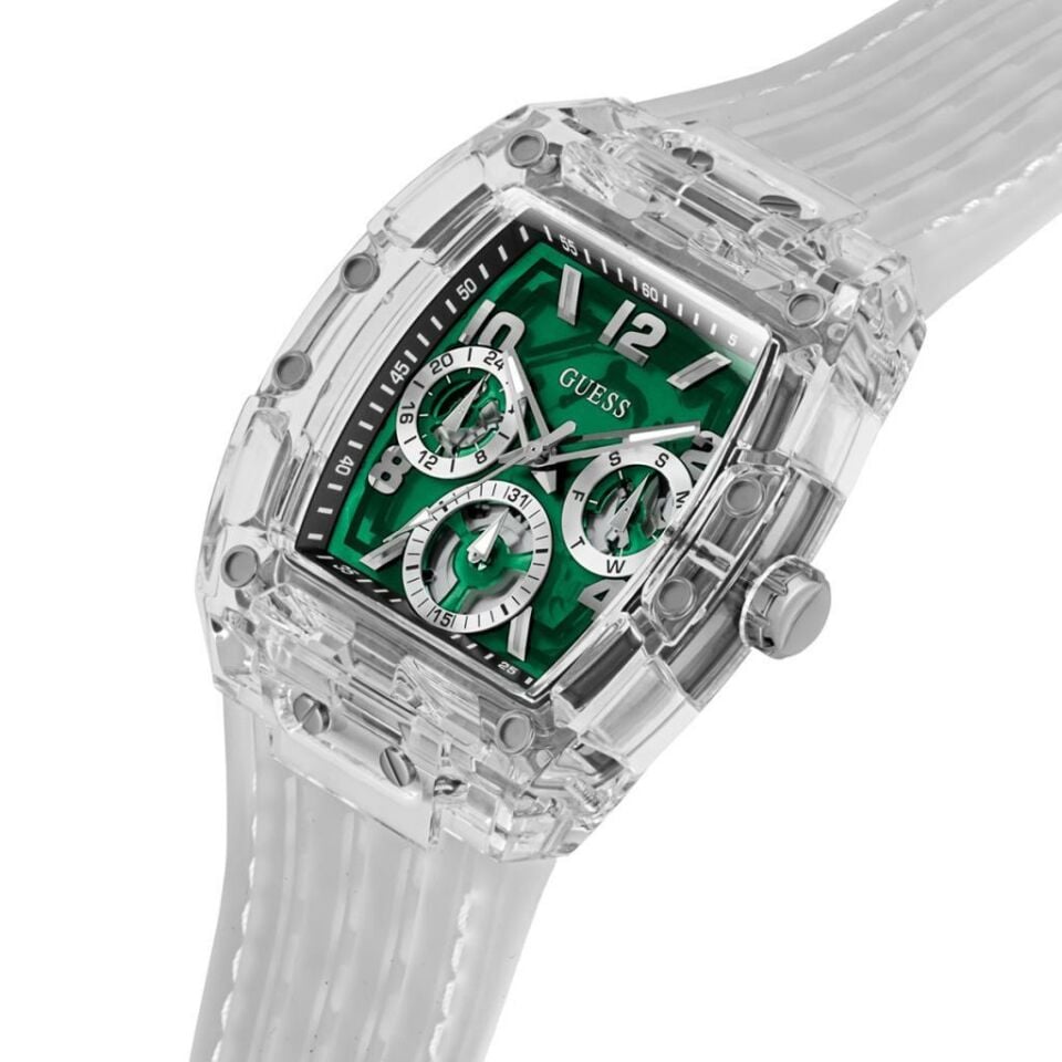 Guess GUGW0499G8 Quartz Silikon Transparan 41.5 mmx43 mm Erkek Kol Saati