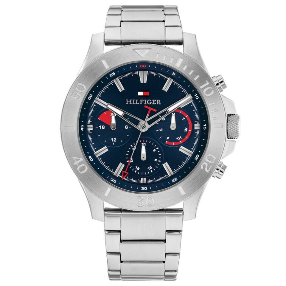 Tommy Hilfiger TH1792113 Quartz Çelik Gri Lacivert 46 mm Erkek Kol Saati