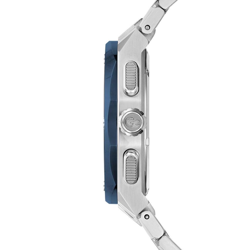 Gc GCZ37001G7MF Quartz Çelik Gri Mavi Kadran 44 mm Erkek Kol Saati