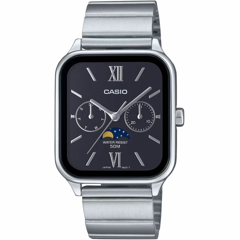 Casio MTP-M305D-1A2VDF Quartz Çelik Gri Siyah Kadran 34 mm Erkek Kol Saati