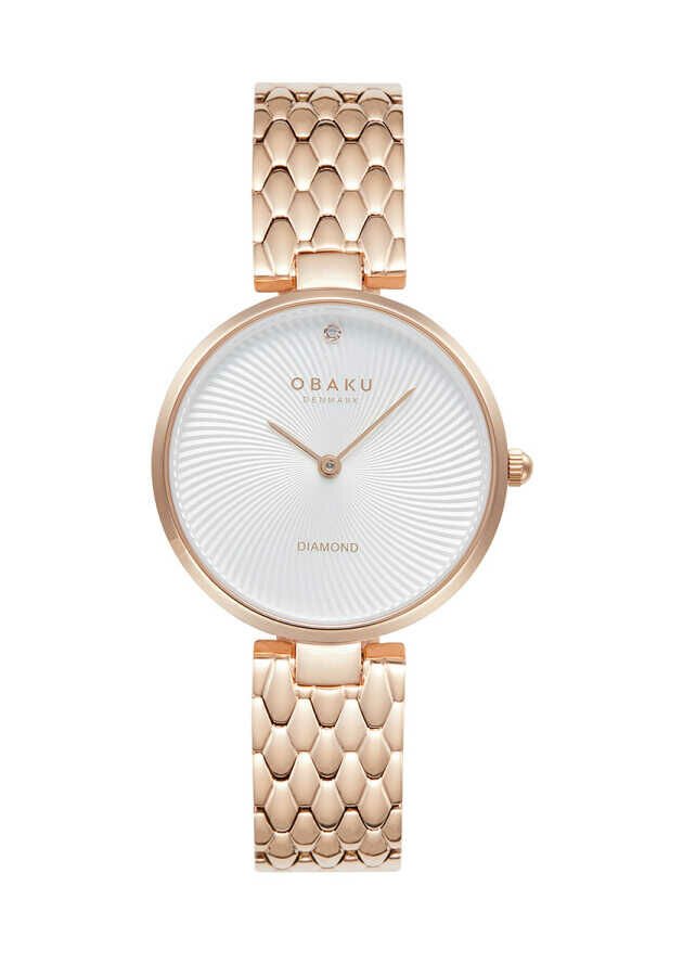 Obaku Denmark V256LXVISV Quartz Çelik Rose Beyaz Kadran 32 mm Kadın Kol Saati