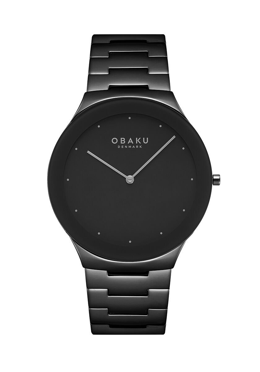 Obaku Denmark V290GXBBSB Quartz Çelik Siyah Safir Kristal 42 mm Erkek Kol Saati