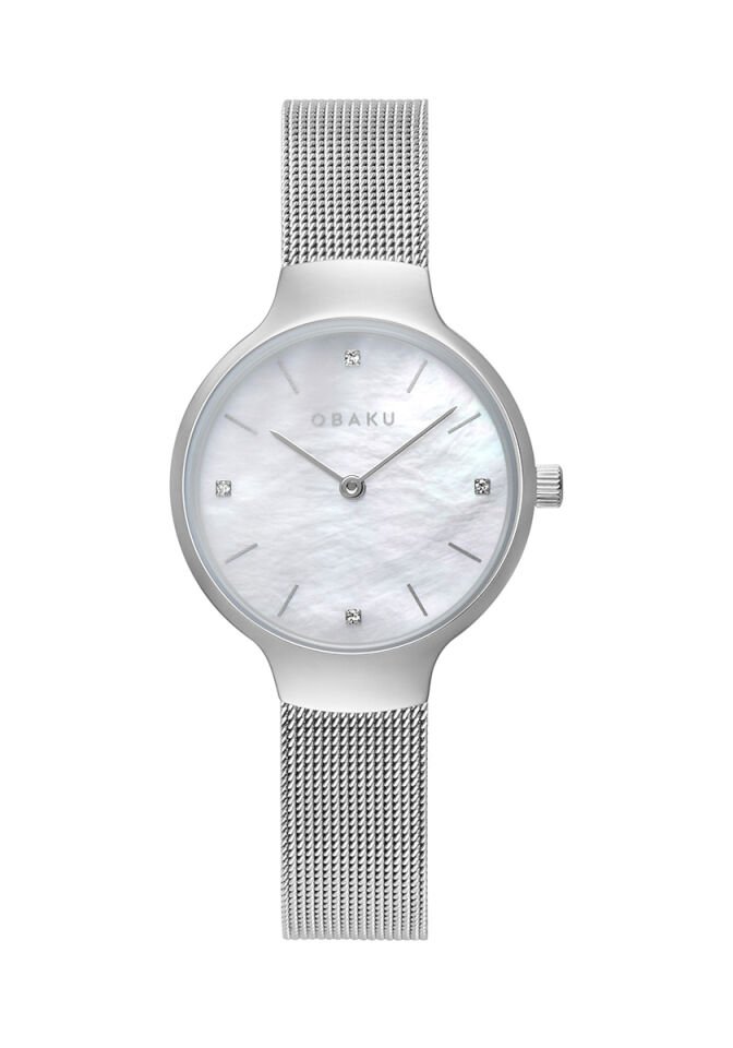 Obaku Denmark V241LXCWMC Quartz Hasır Gri Beyaz Kadran 29 mm Kadın Kol Saati